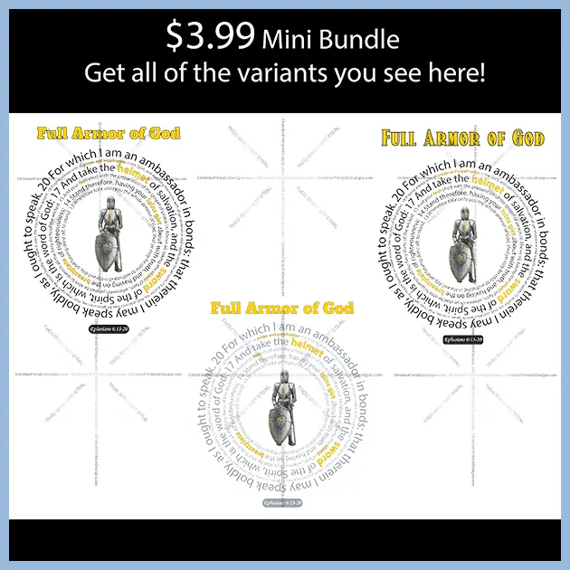 Armor of God v1 mini Bundle Image - ChristianPrintableDesigns.com