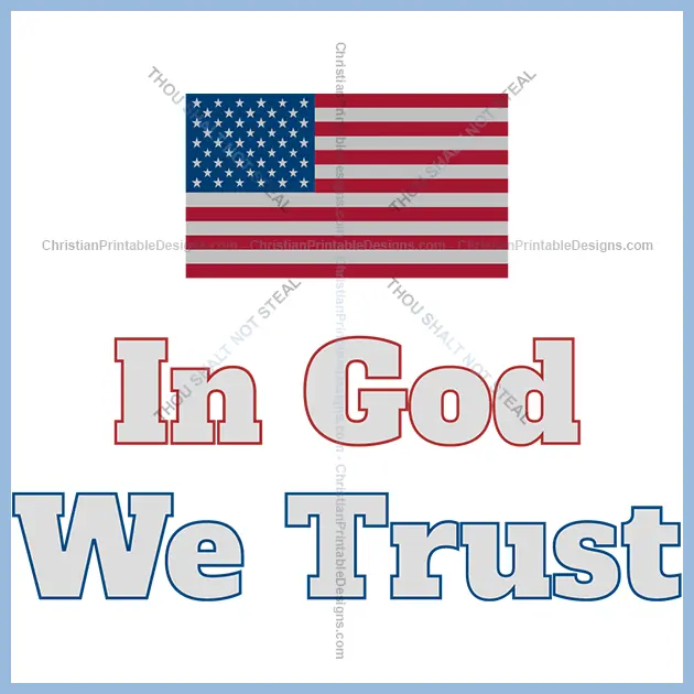 Christian Prinatable Embroidery Design In God we Trust Image - ChristianPrintableDesigns.com