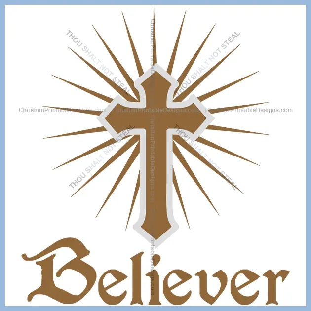 Christian Prinatable Embroidery Design Believer Image - ChristianPrintableDesigns.com