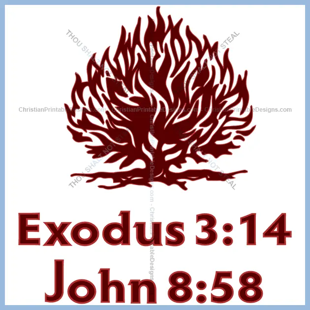 Christian Prinatable Embroidery Design Burning Bush Image - ChristianPrintableDesigns.com