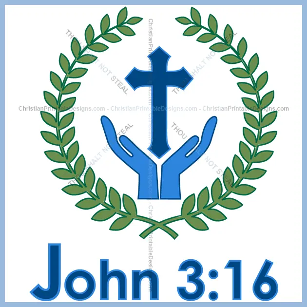 Christian Prinatable Embroidery Design Cross with hands Image - ChristianPrintableDesigns.com