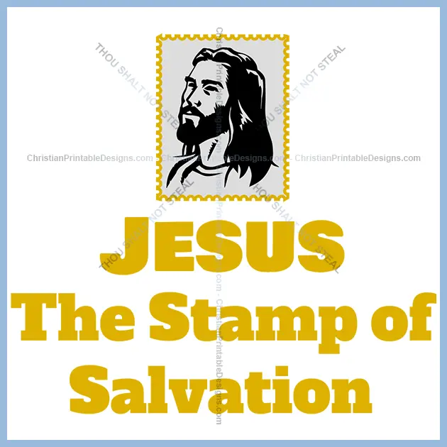 Christian Prinatable Embroidery Design jesus Stamp of Salvation Image - ChristianPrintableDesigns.com