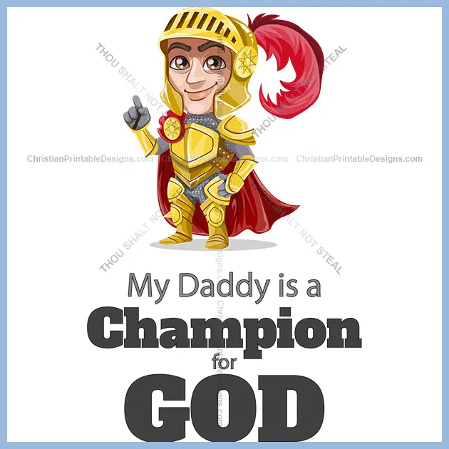 Kids Design Champion of God image - ChristianPrintableDesigns.com