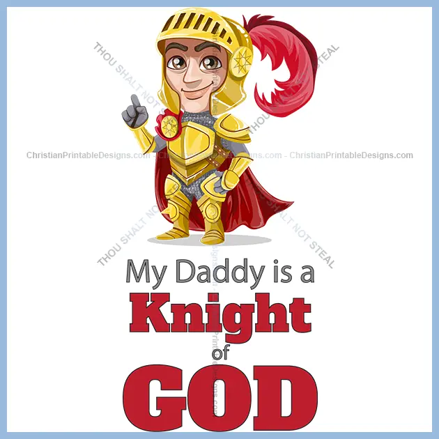 Kids Design Knight of God image - ChristianPrintableDesigns.com