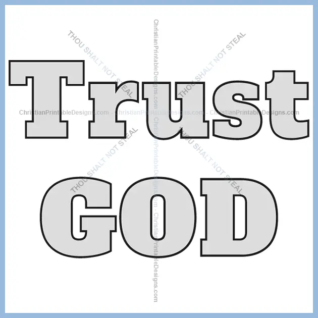 Christian Prinatable Embroidery Design jesus Trust God Image - ChristianPrintableDesigns.com