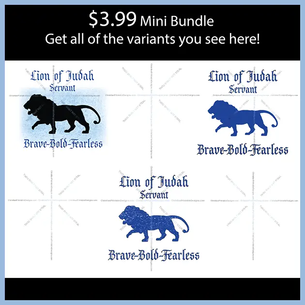 Lion of Judah design mini bundle image - ChristianPrintableDesigns.com