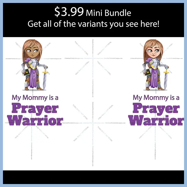 Kids Design Mommy warrior of God mini bundle image - ChristianPrintableDesigns.com