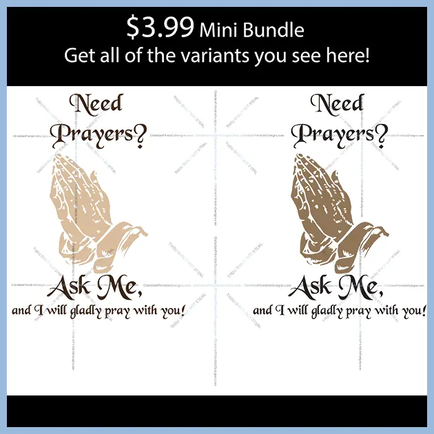 Need Prayers Mini Bundle Image - ChristianPrintableDesigns.com